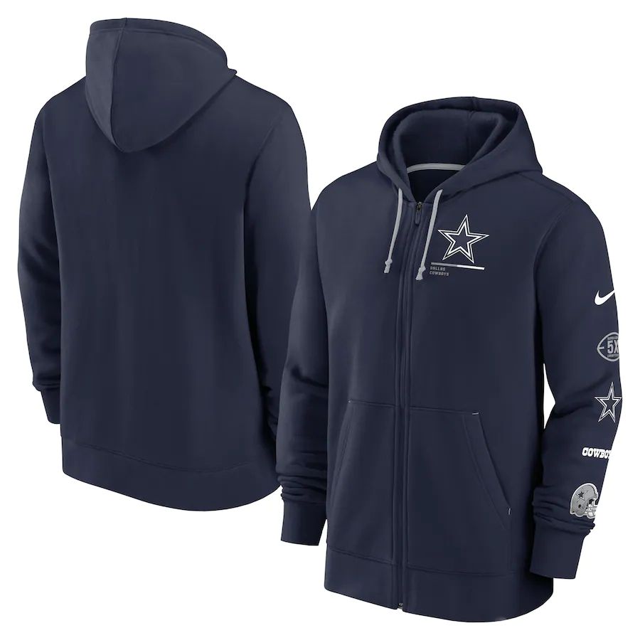 Men Dallas Cowboys nike navy surrey full zip hoodie->cincinnati bengals->NFL Jersey